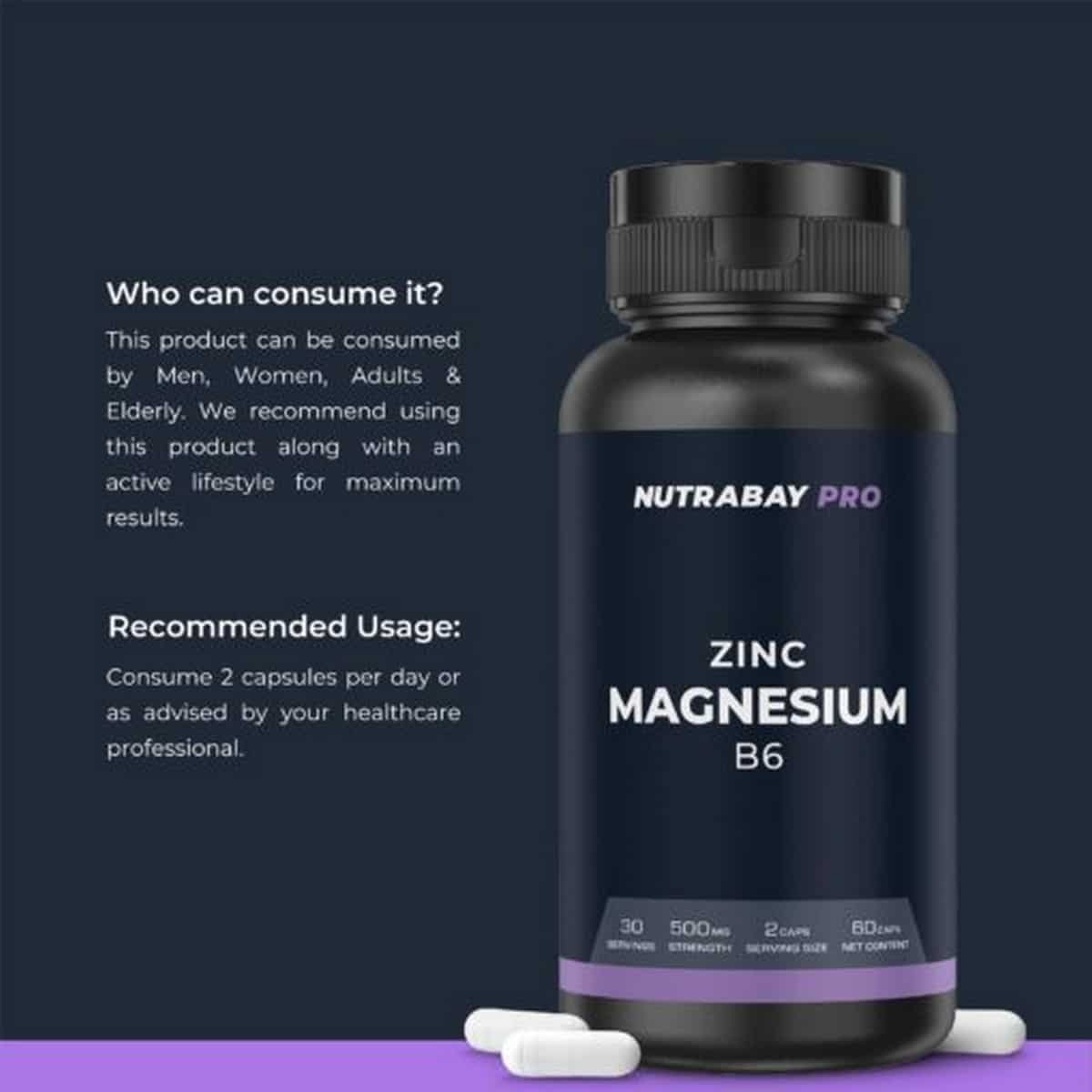 Nutrabay Pro ZMA 500mg (60 Caps)