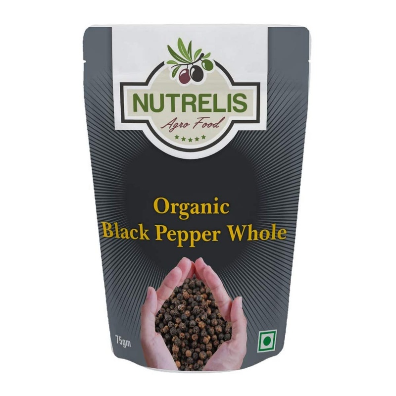 Nutrelis Organic Black Pepper Whole (100 GM)