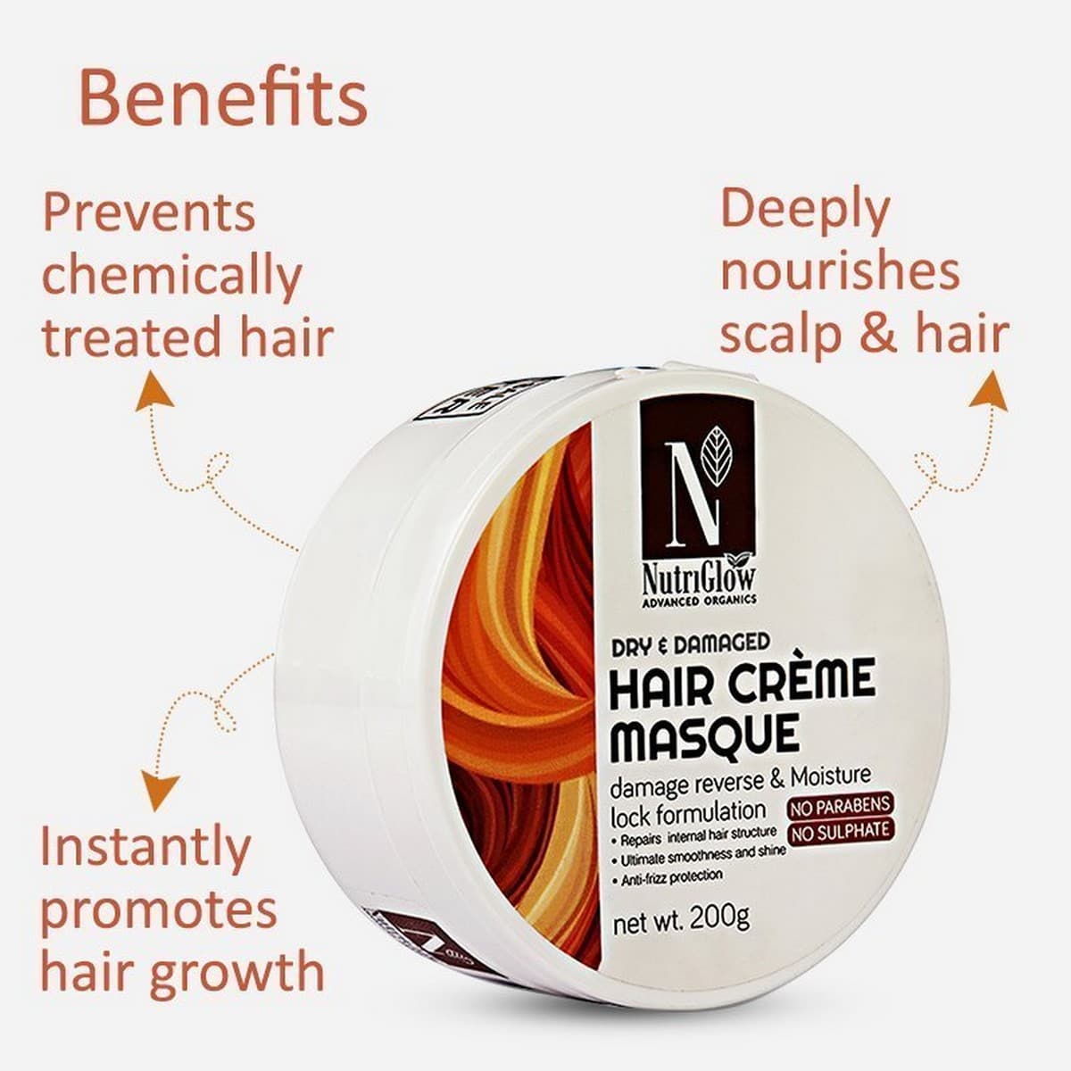 Nutriglow Advanced Organics Hair Creme Masque (200 gm)