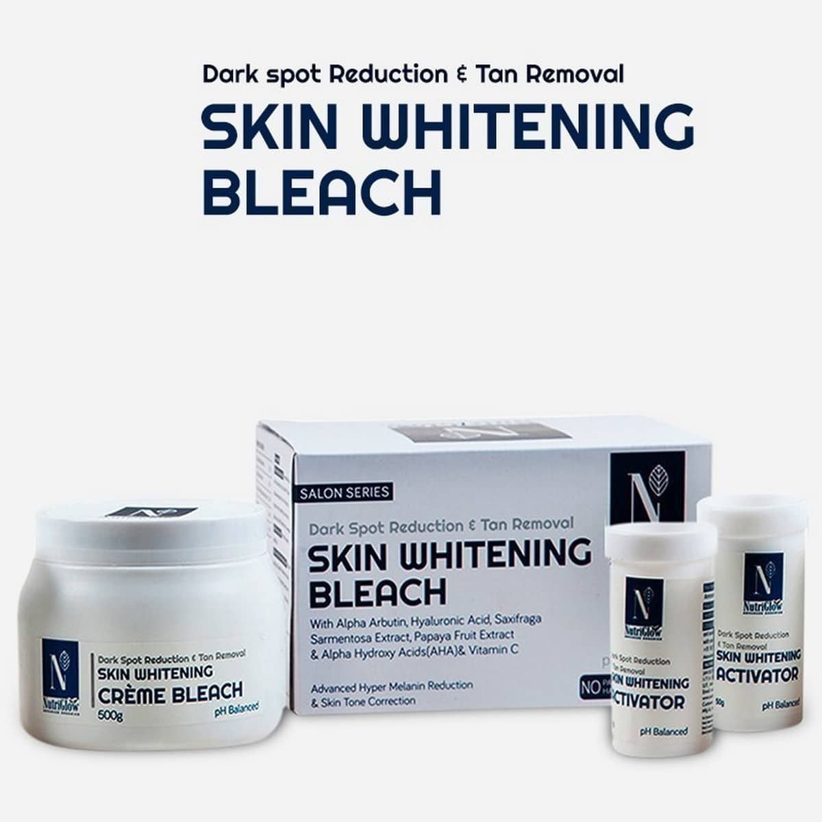 Nutriglow Advanced Organics Skin Whitening Cream Bleach Kit (700 gm)