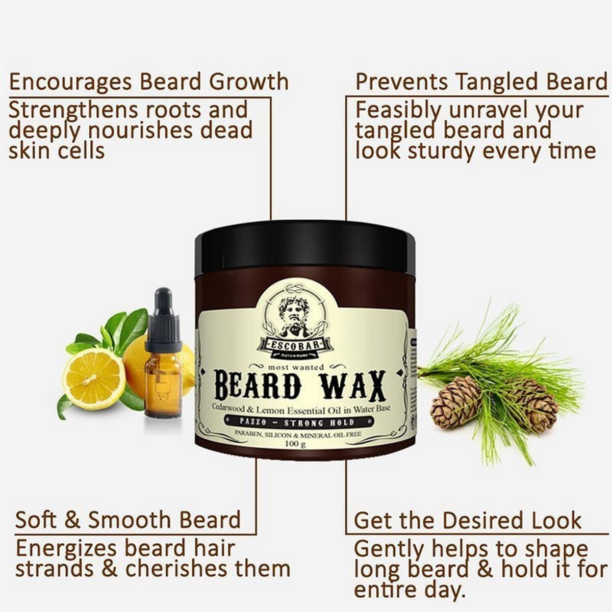 Nutriglow Escobar Most Wanted MenÂ’s Beard Wax (100 gm)