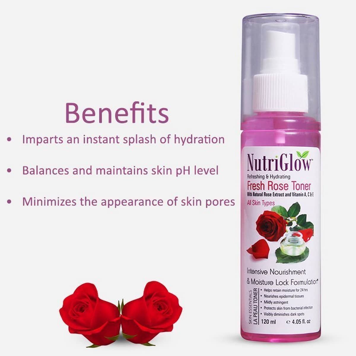 Nutriglow Fresh Rose Toner (120 ml)