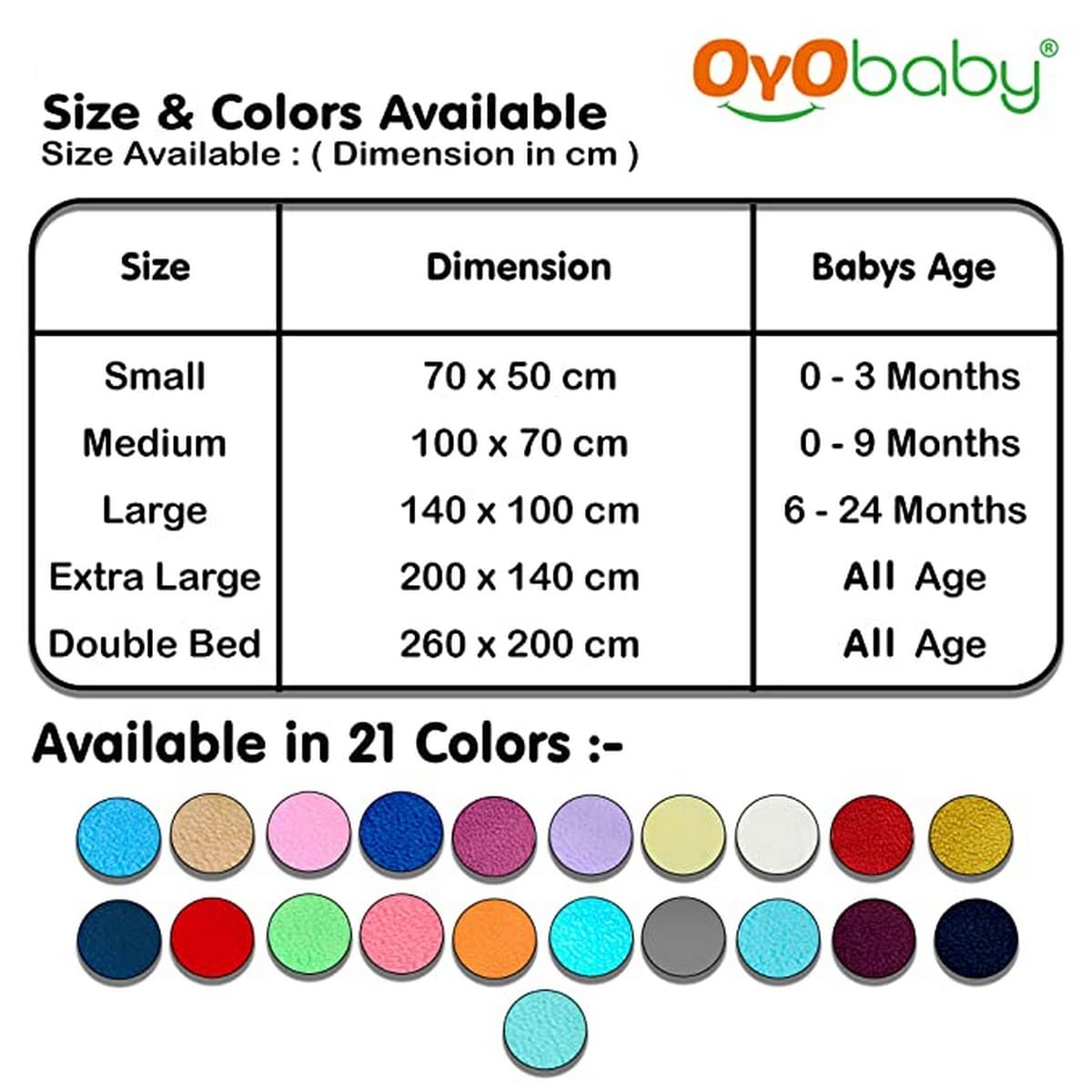 OYO Baby Dry Sheet For New Born Babies, Medium Grey (100cm x 70cm)