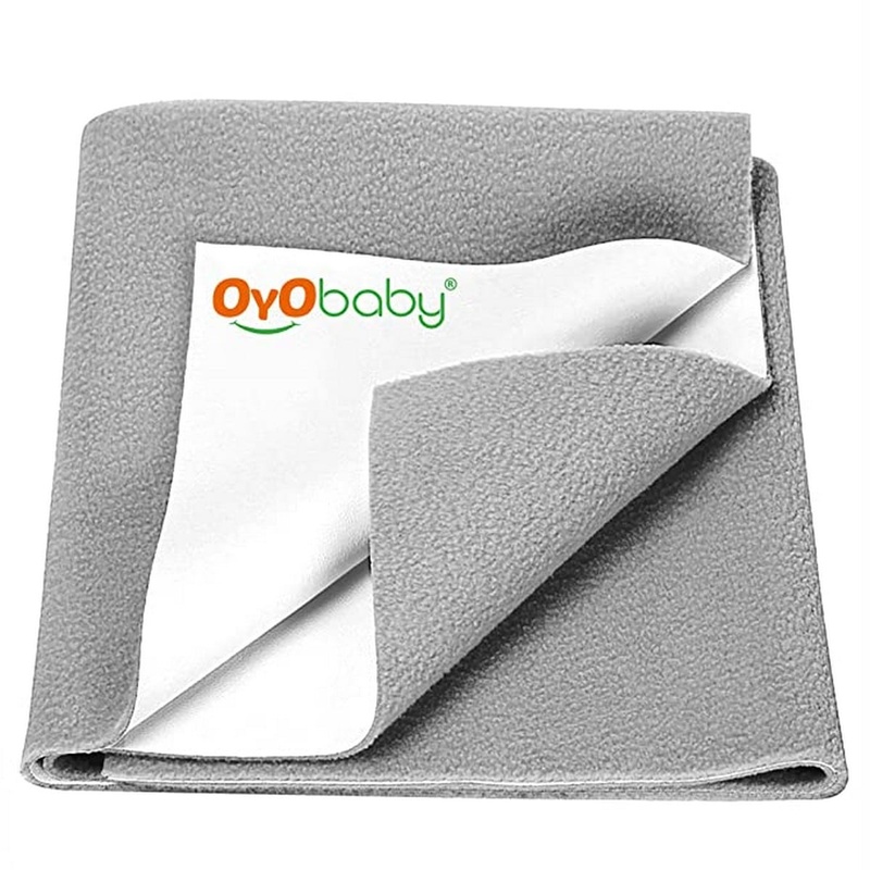 OYO Baby Dry Sheet For New Born Babies, Medium Grey (100cm x 70cm)