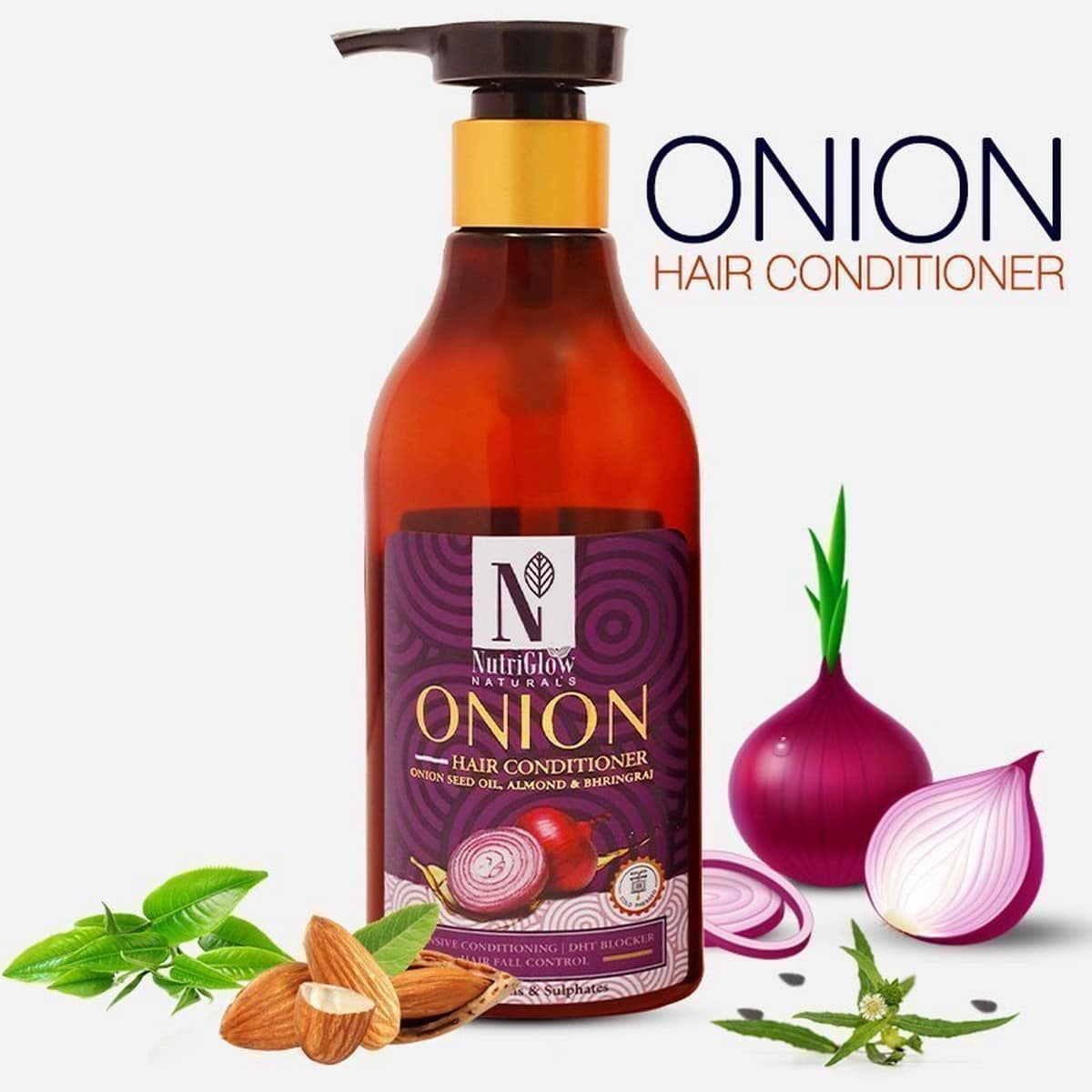 Nutriglow Onion Hair Conditioner for Hair Growth and Hair Fall Control (300 ml)