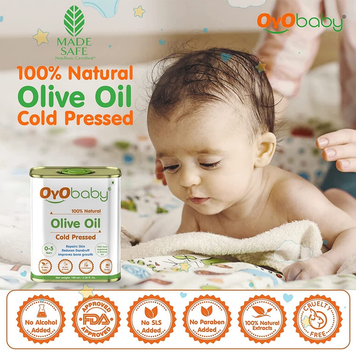 Oyo Baby Extra Virgin Olive Oil For Baby Massage (100 ml)