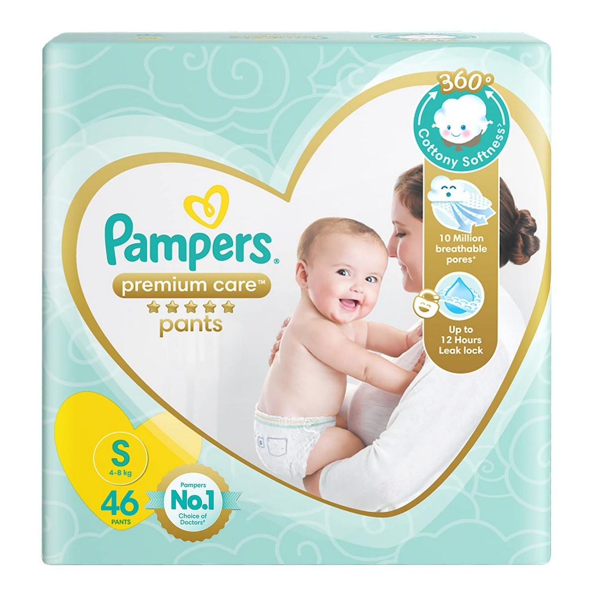 Pampers Premium Care Small Size Baby Diapers (46 Count)