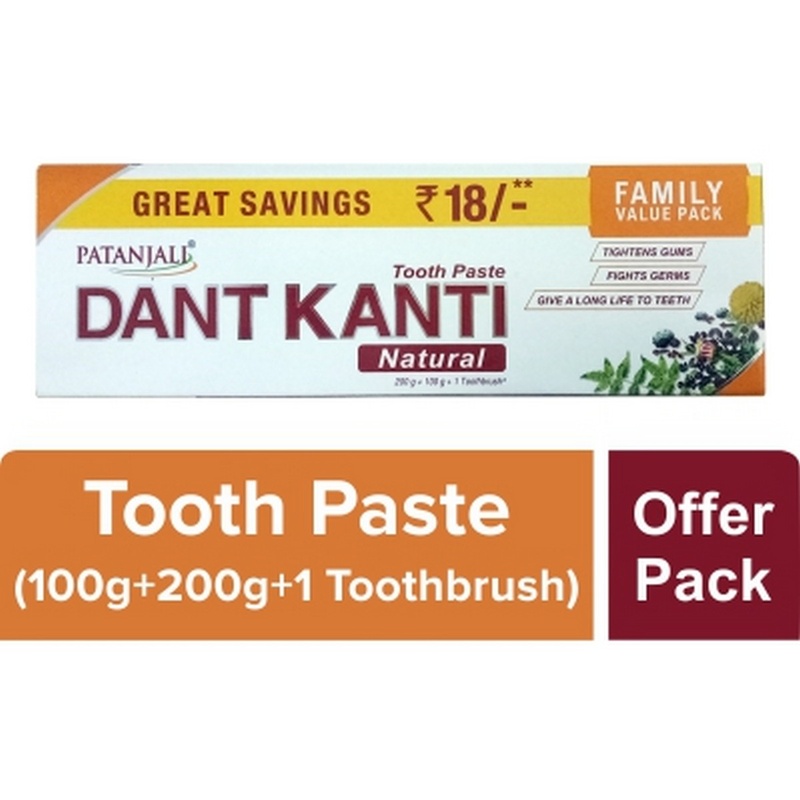 Patanjali Dant Kanti Natural Family Value Pack (300gram)