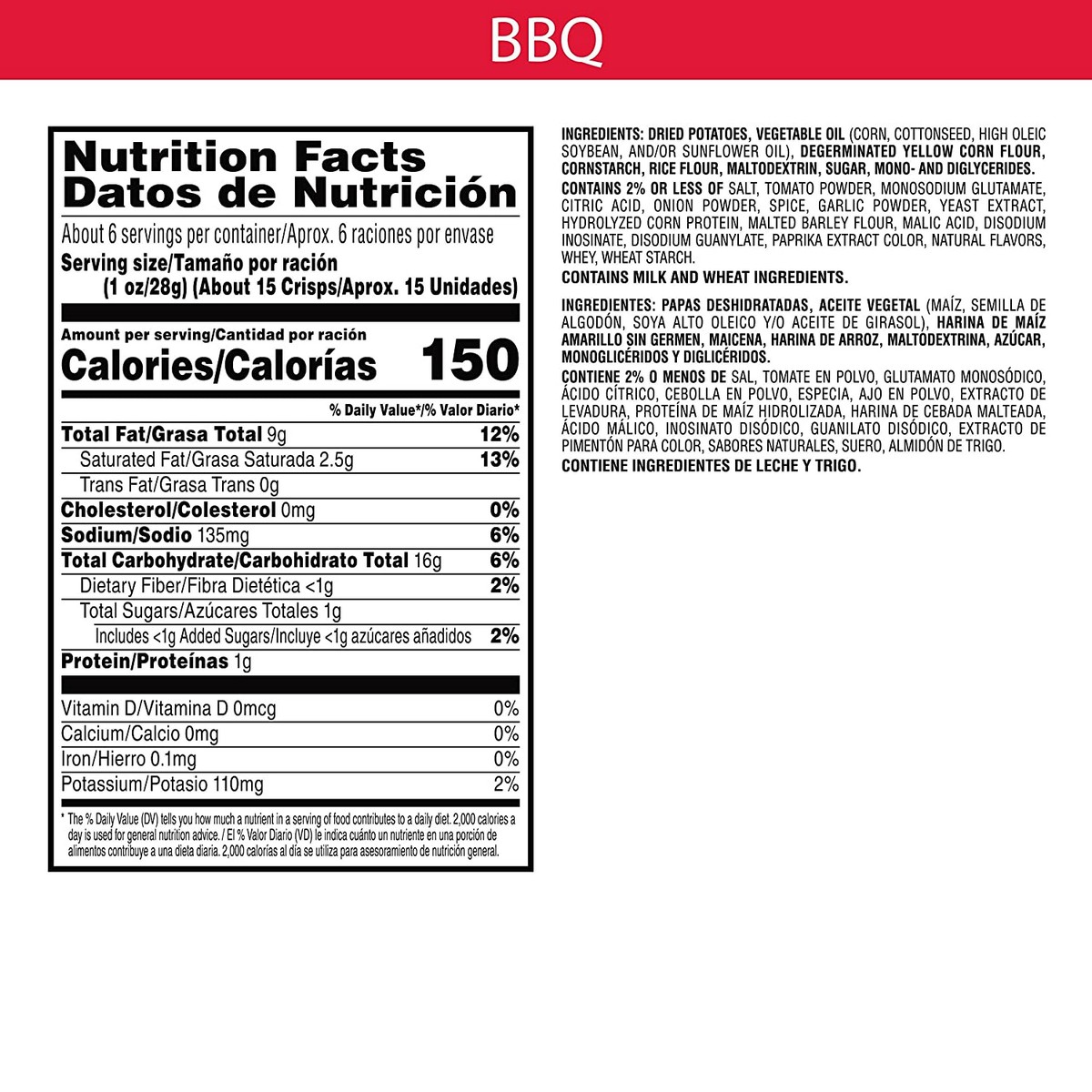 Pringles BBQ Potato Crisps, Purple (165 gm)