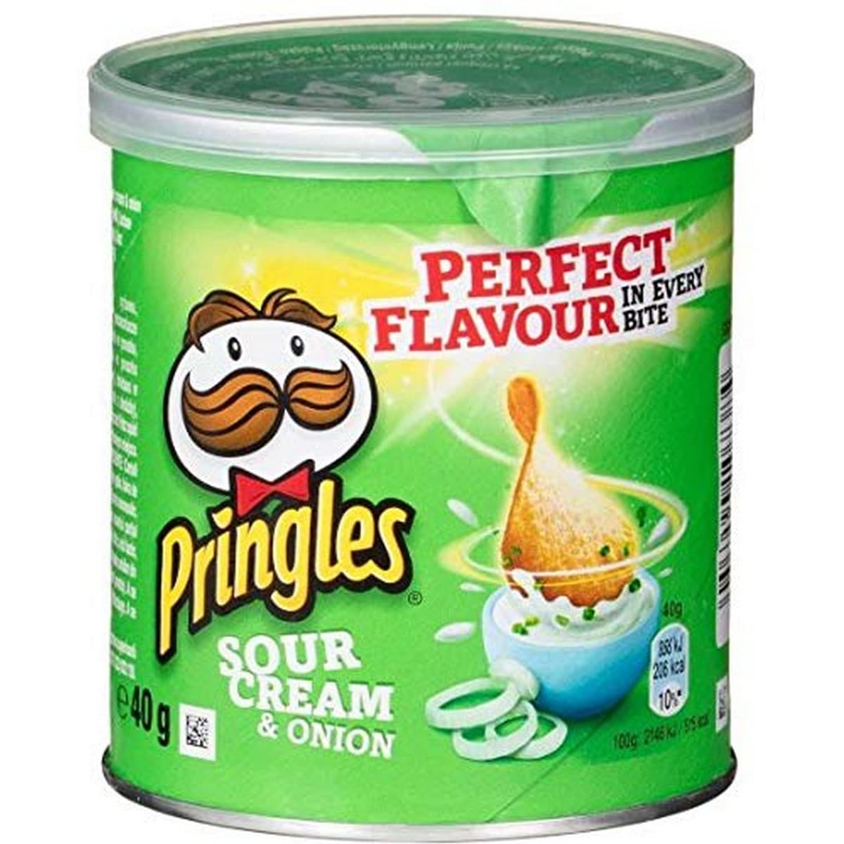 Pringles Sour Cream & Onion Potato Crisp Chips, Pack of 4 (40g Each)