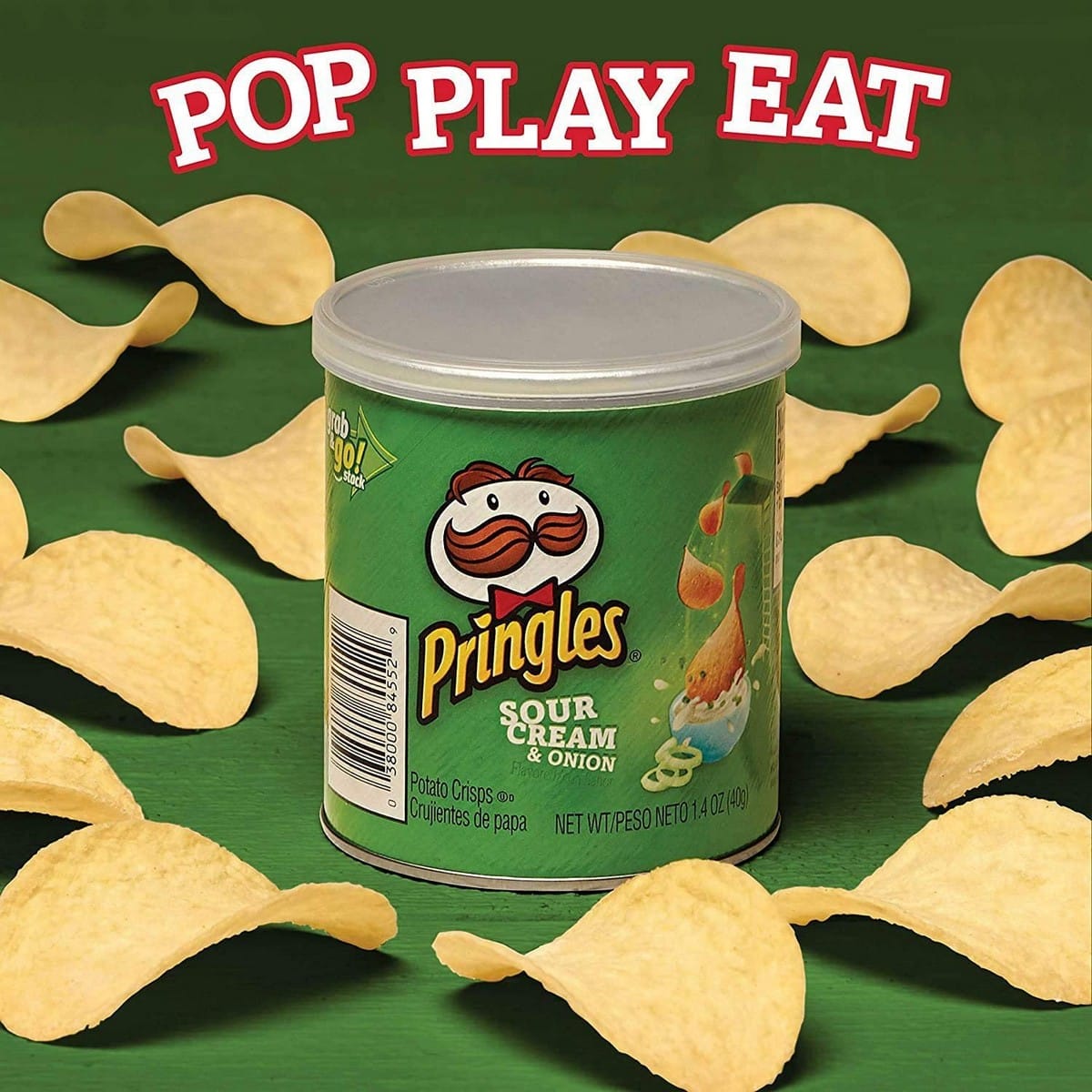 Pringles Sour Cream & Onion Potato Crisp Chips, Pack of 4 (40g Each)