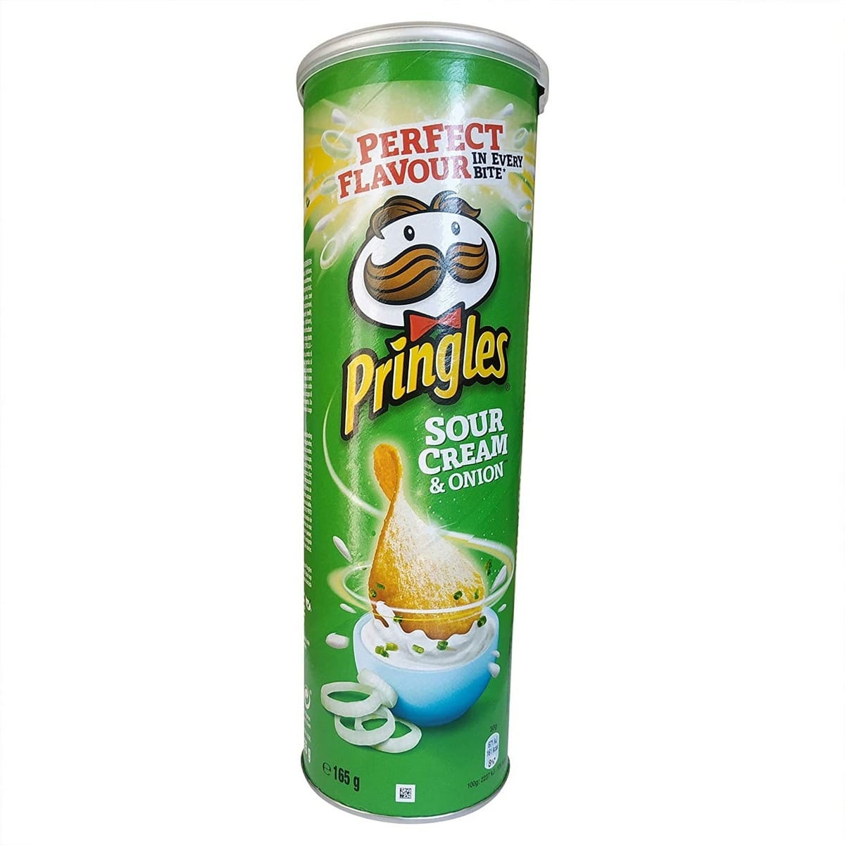 Pringles Sour Cream & Onion Potato Crisps Green & Blue Medium (165 gm)