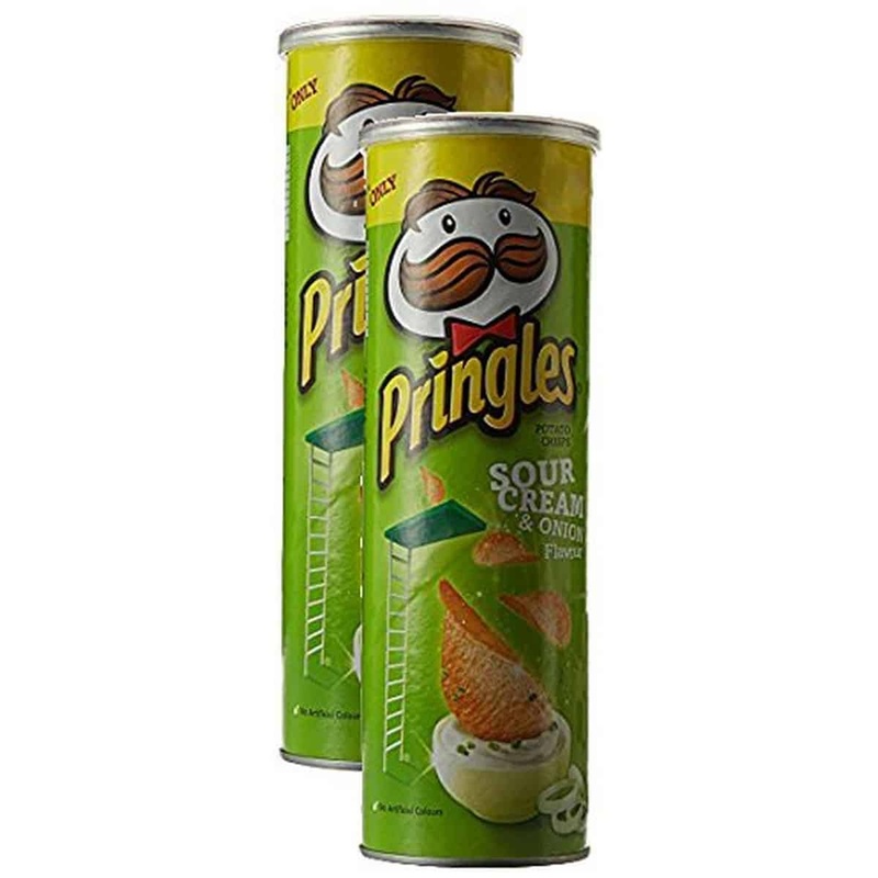 Pringles Sour Cream and Onion Potato Chips, Pack of 2 (110 gm Each)