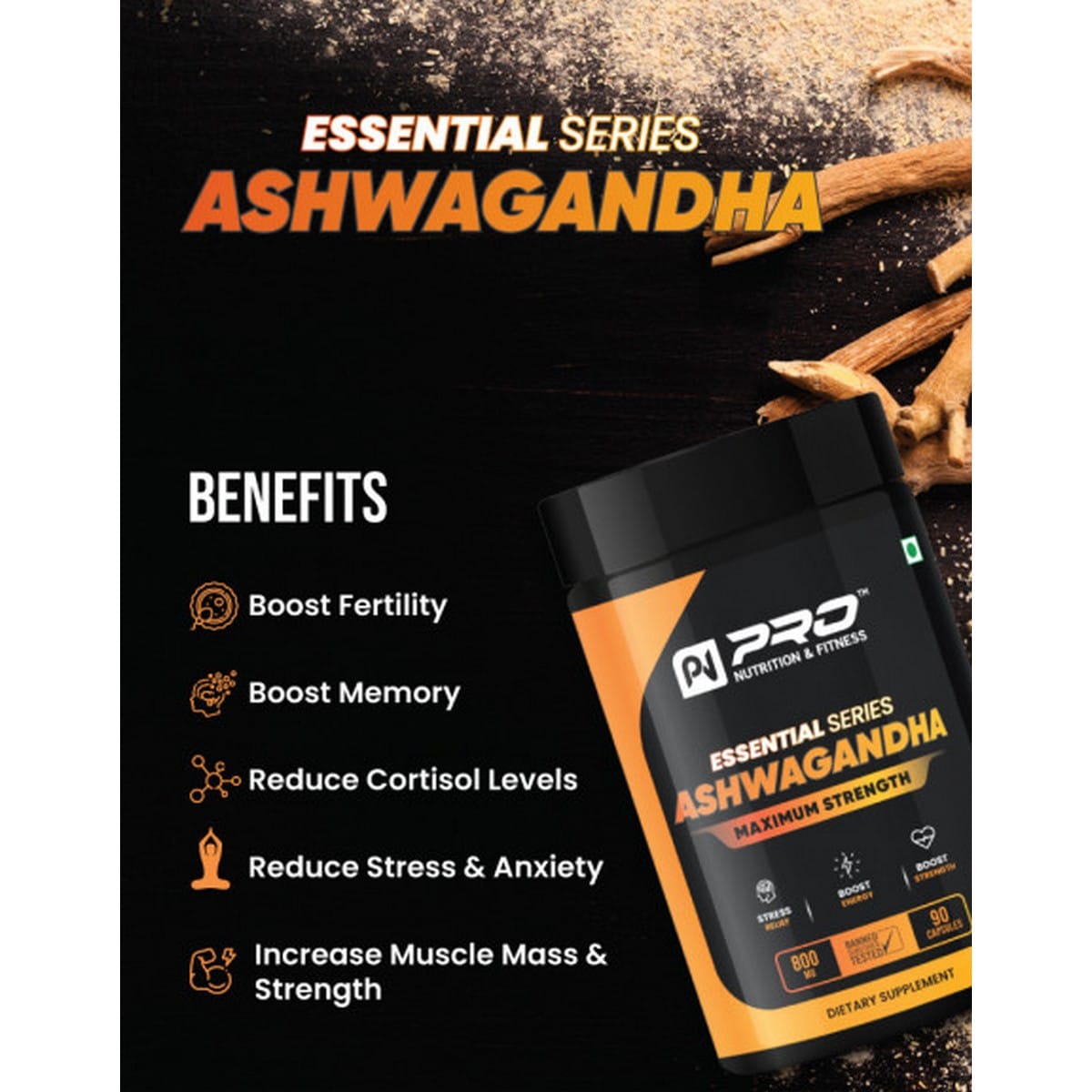 Pro Nutrition Ashwagandha (90 Capsules)