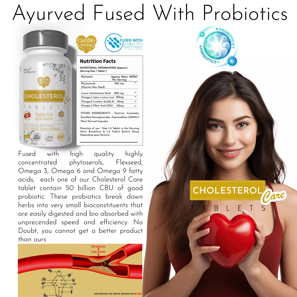Probiotic Cholesterol Care Tablet (60 Tablets)