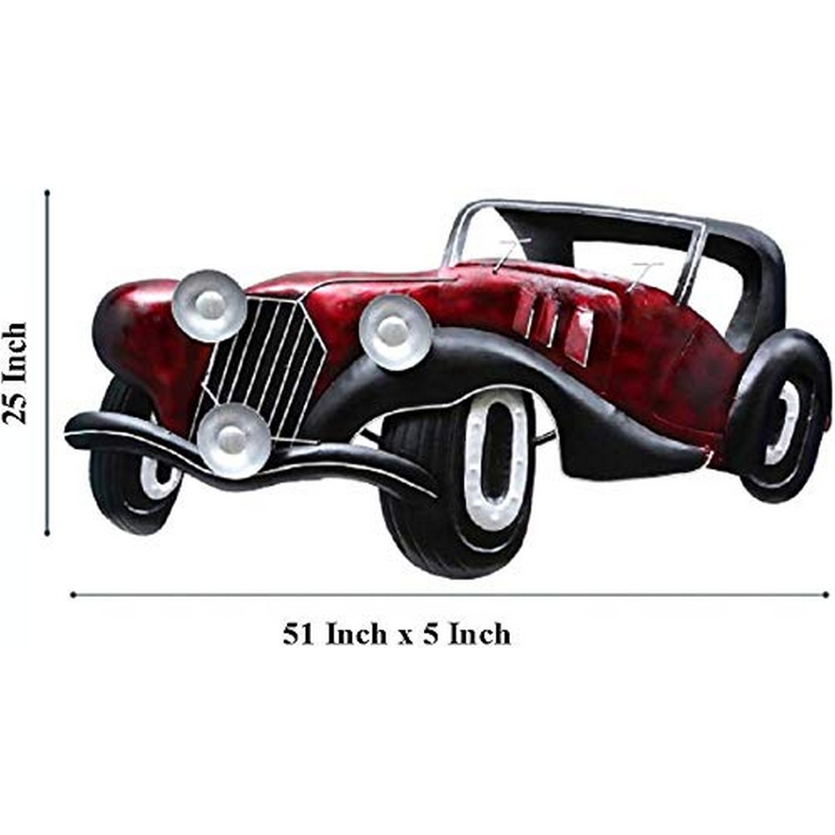 3D Red Vintage Car for Wall Decoration