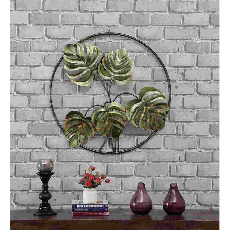 Metal Ring with Palm Leaf for Wall Decoration