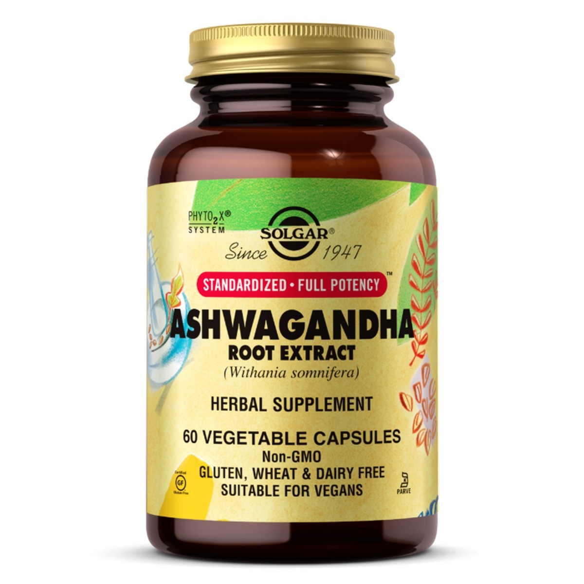 Solgar SFP Ashwagandha Root Extract Vegetable Capsules