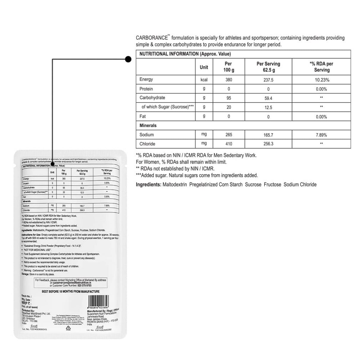 Steadfast Medishield Carborance (15 Sachets)