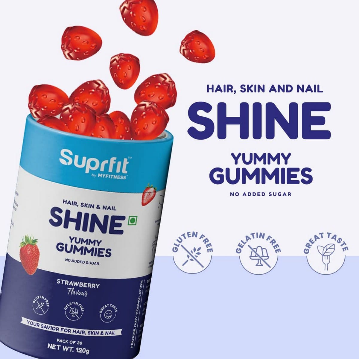 Suprfit Biotin Hair, Skin & Nail Gummies For Men & Women (30 Gummies)