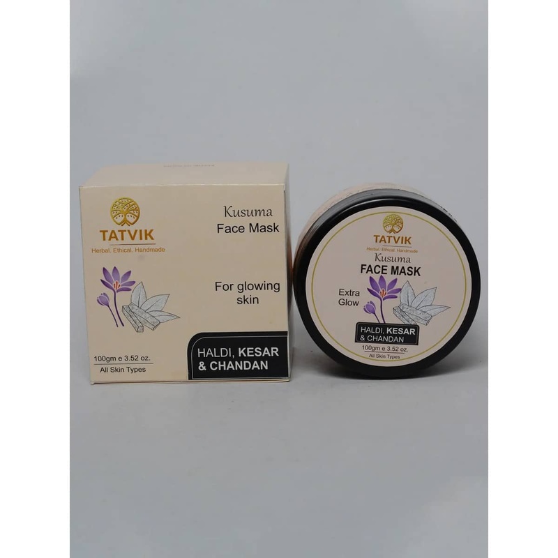 Tatvik Kusuma Clay Mask Haldi, Kesar and Chandan (100 gm)