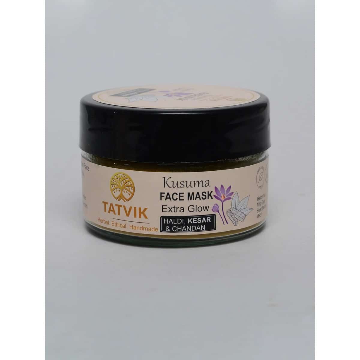 Tatvik Kusuma Clay Mask Haldi, Kesar and Chandan (100 gm)