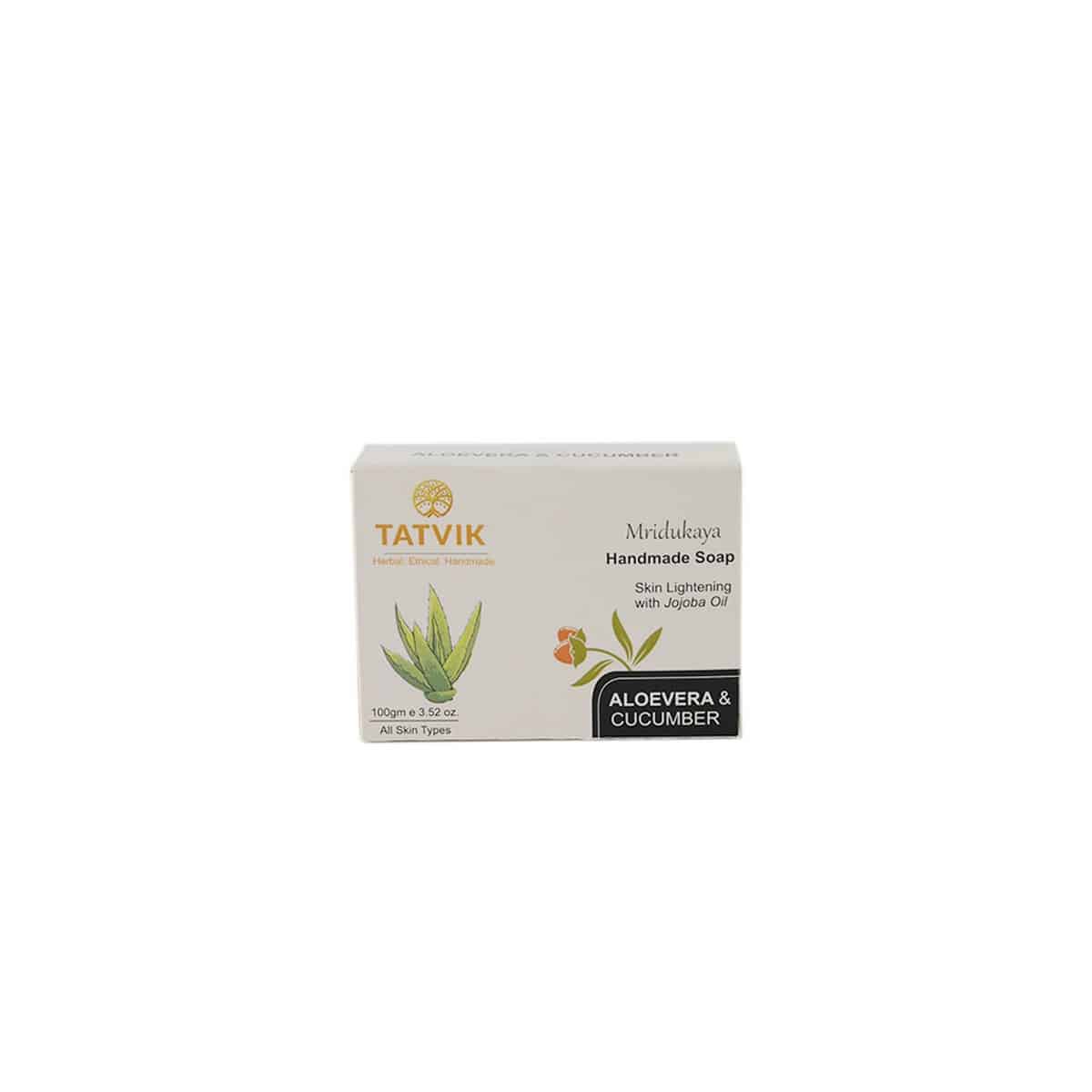 Tatvik Mridukaya Aloe Vera and Cucumber Handmade Soap (100 gm)