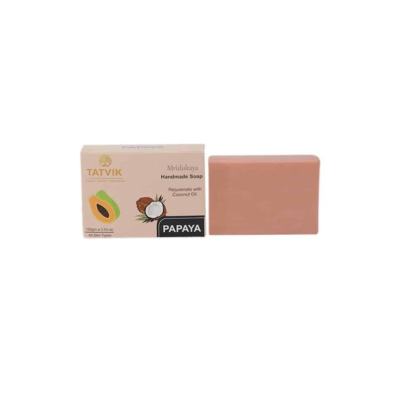 Tatvik Mridukaya Papaya Handmade Soap (100 gm)