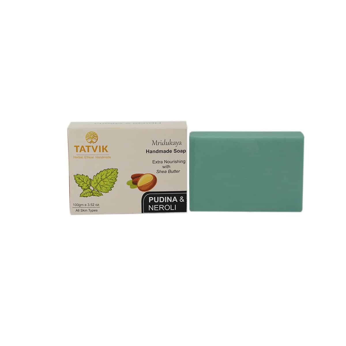 Tatvik Mridukaya Pudina and Neroli Handmade Soap (100 gm)