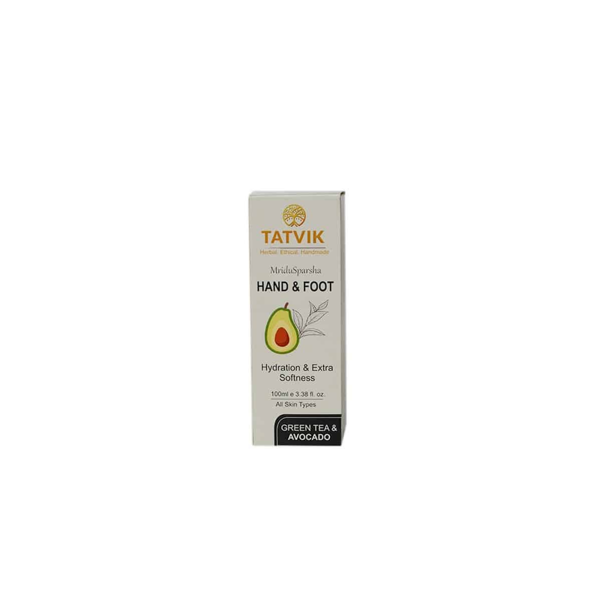 Tatvik Mridusparsha Hand & Feet Cream, Green Tea & Avocado (100 ml)