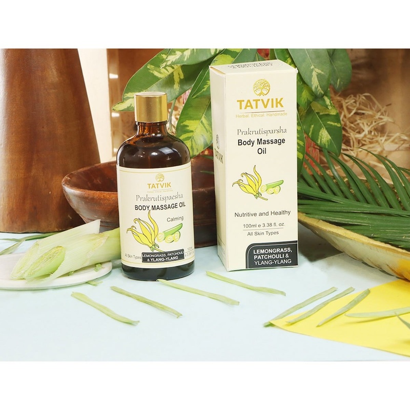 Tatvik Prakrutisparsha Body Massage Oil -Lemongrass, Patchouli & Ylang Ylang (100 ml)