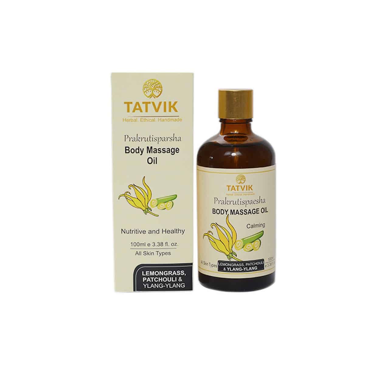 Tatvik Prakrutisparsha Body Massage Oil -Lemongrass, Patchouli & Ylang Ylang (100 ml)