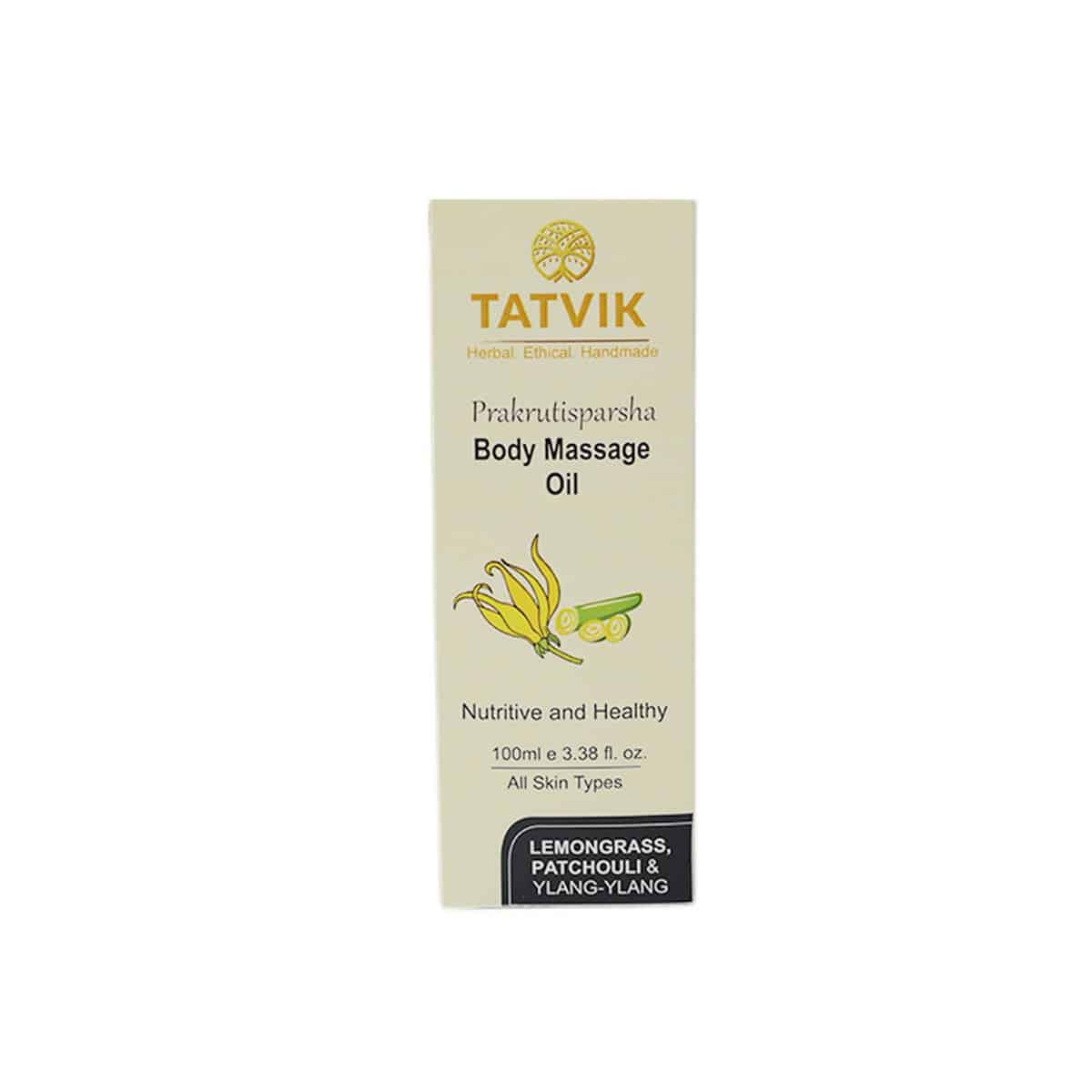 Tatvik Prakrutisparsha Body Massage Oil -Lemongrass, Patchouli & Ylang Ylang (100 ml)