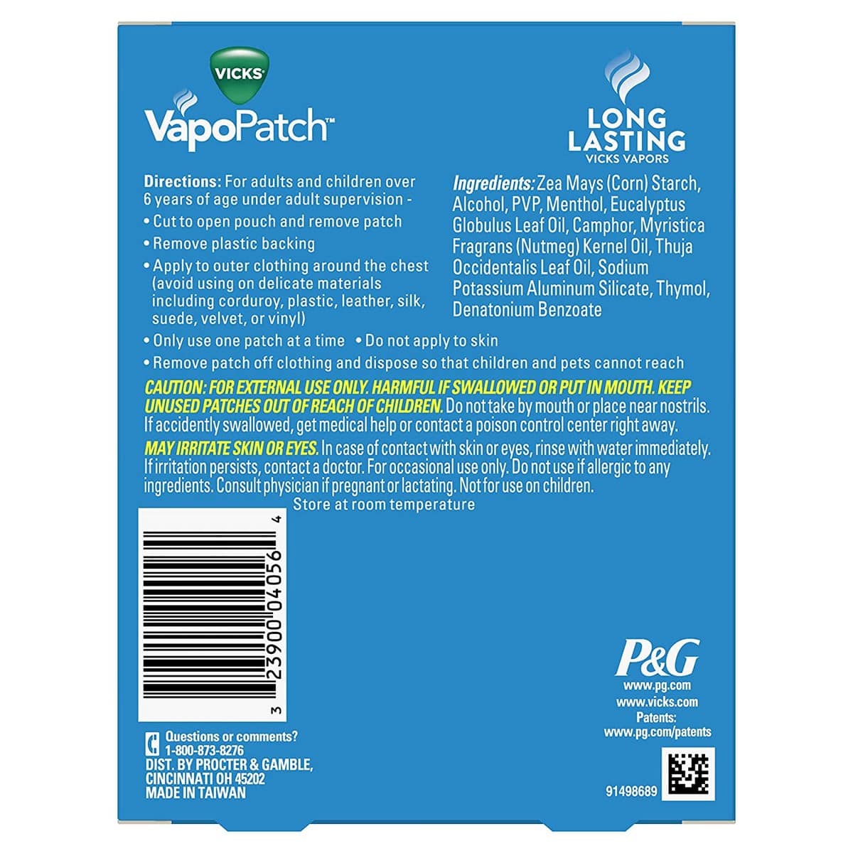 Vicks Vapopatch With Long Lasting Soothing Non-Medicated Vapors