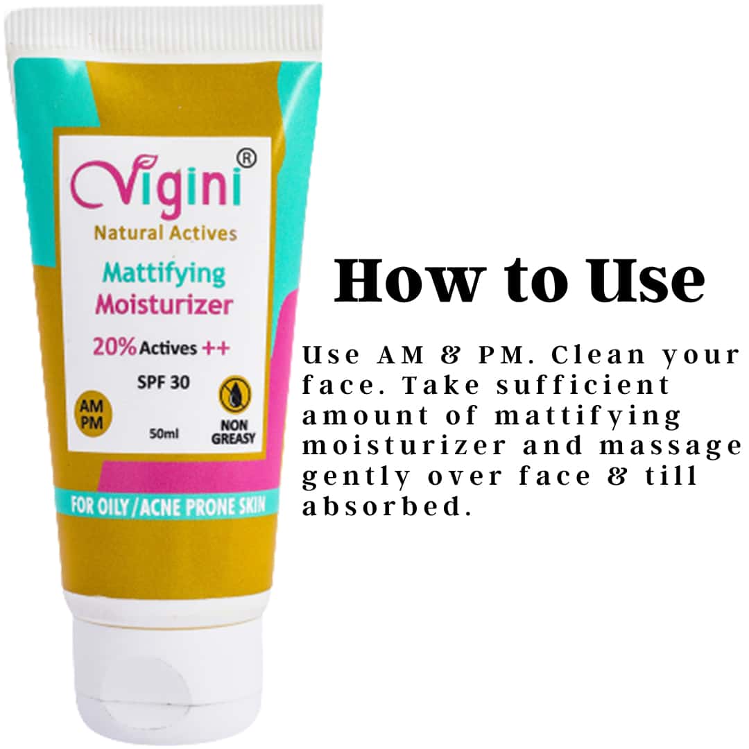 Vigini 20% Actives Anti Acne Mattifying Moisturizer Cream (50 ml)