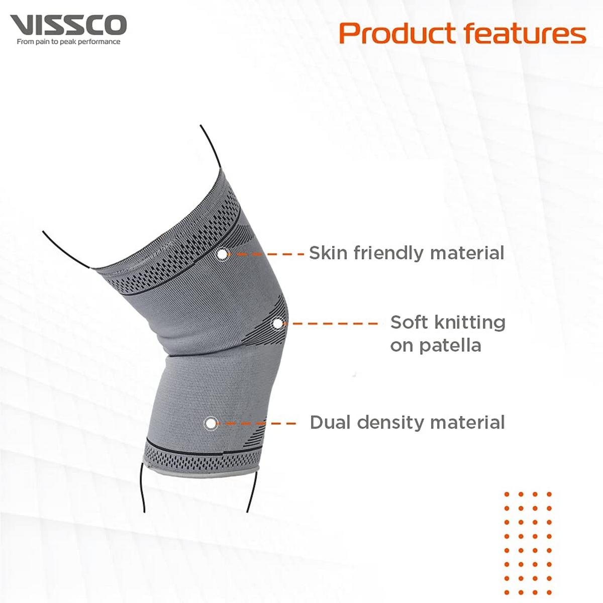 Vissco Knee Support Stretchable 2D Knee Cap for Pain Relief and Injury