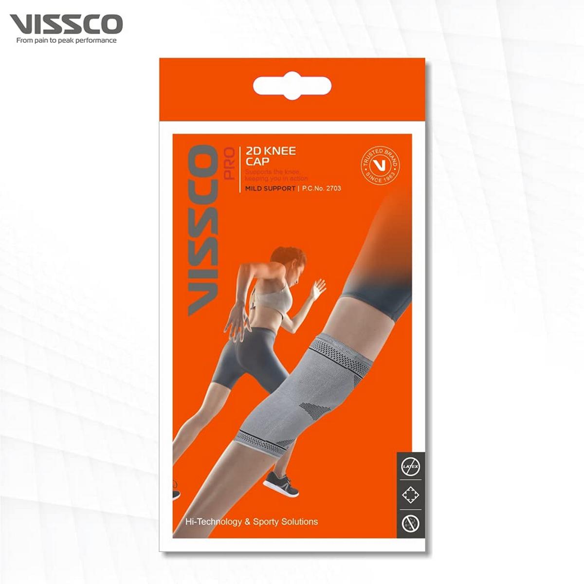 Vissco Knee Support Stretchable 2D Knee Cap for Pain Relief and Injury