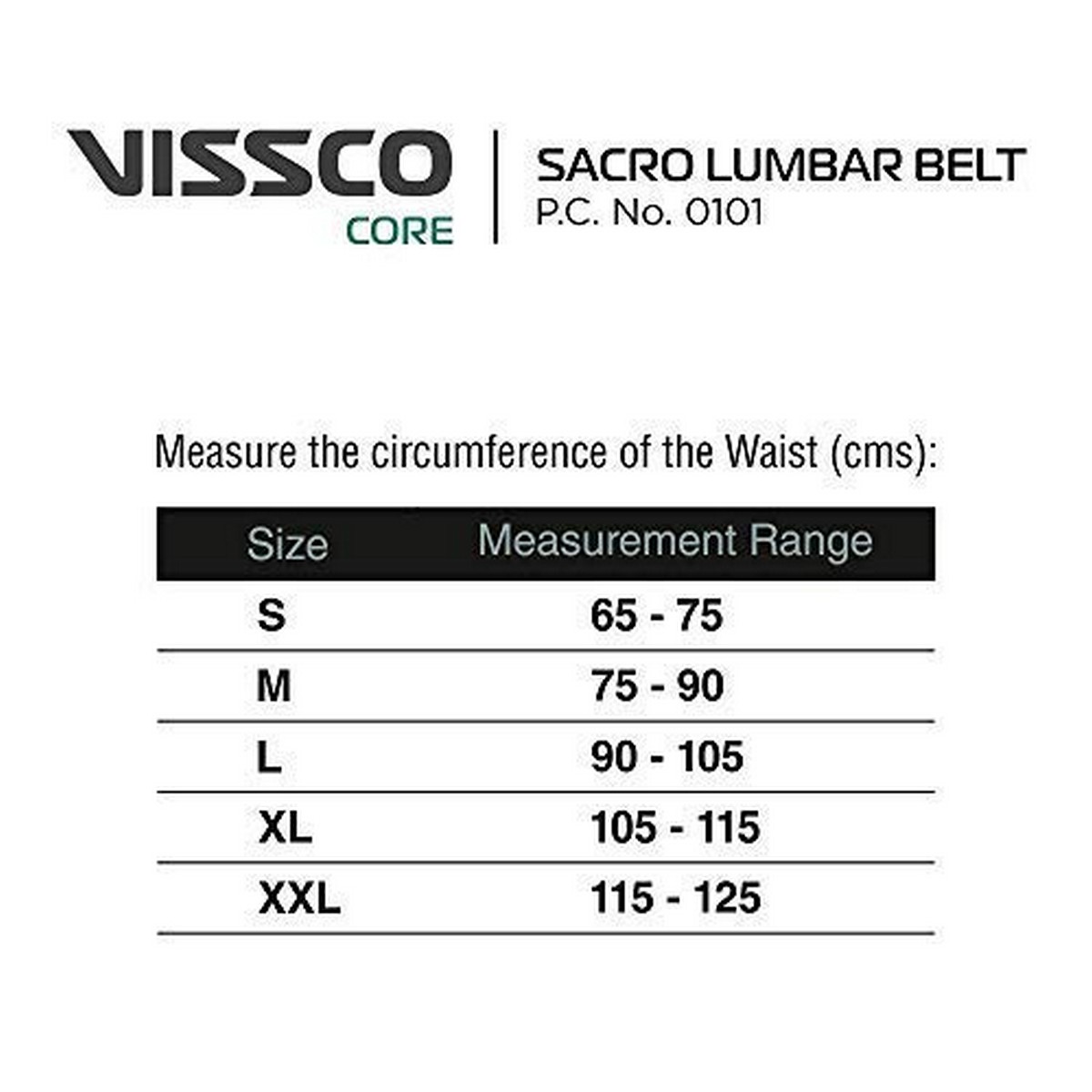 Vissco Sacro Lumbar Belt with Double Lock Elastic Strapping