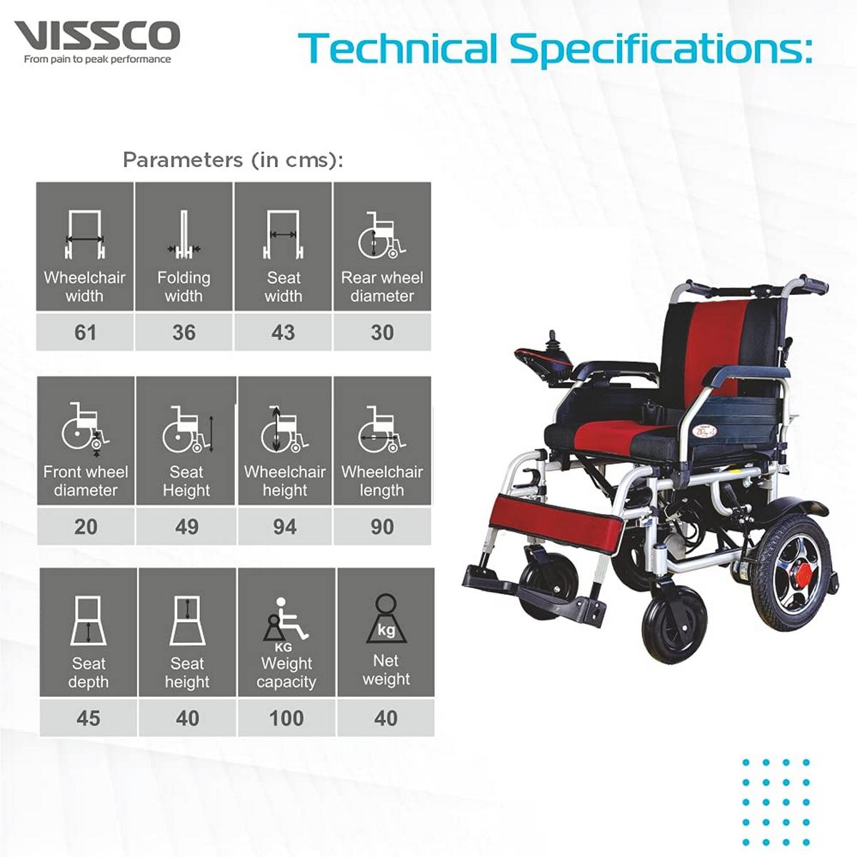 Vissco Zip Lite Power Wheelchair with Single Battery