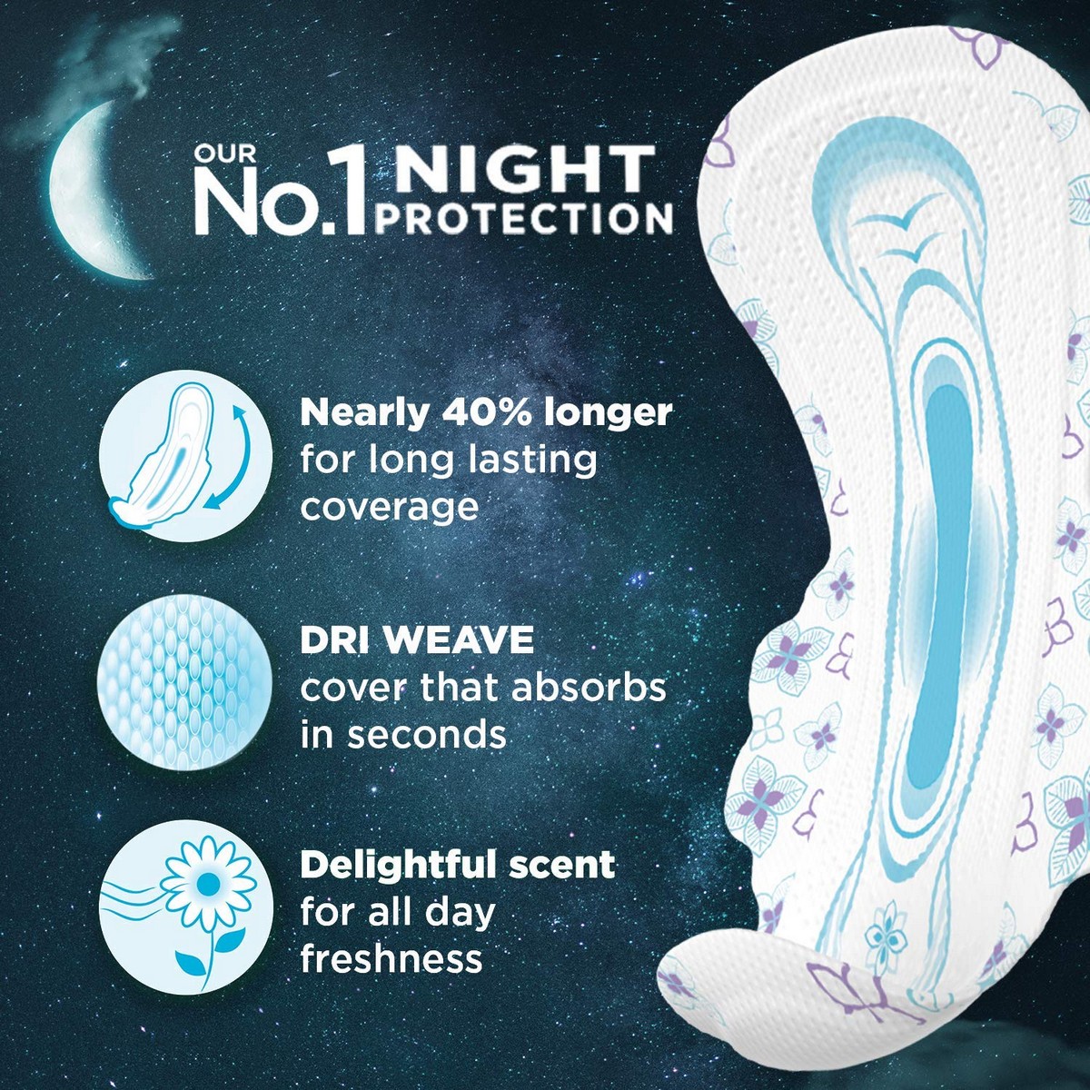 Whisper Bindazz-Night For Women, XL+ (Pack of 3, 7 Pads Each)