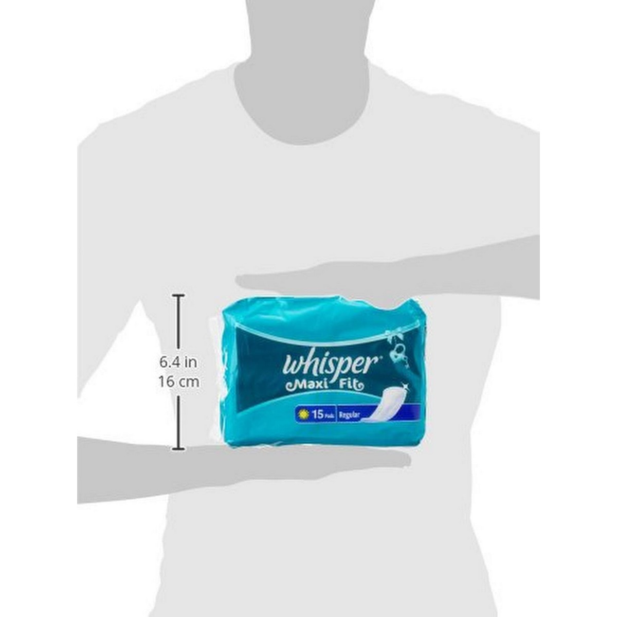 Whisper Maxi Nights Sanitary Pads for Women, Regular, 15 Napkins