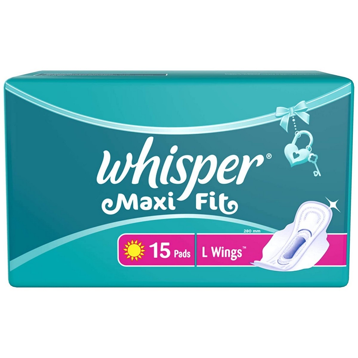 Whisper Maxi Nights Sanitary Pads for Women, Regular, 15 Napkins