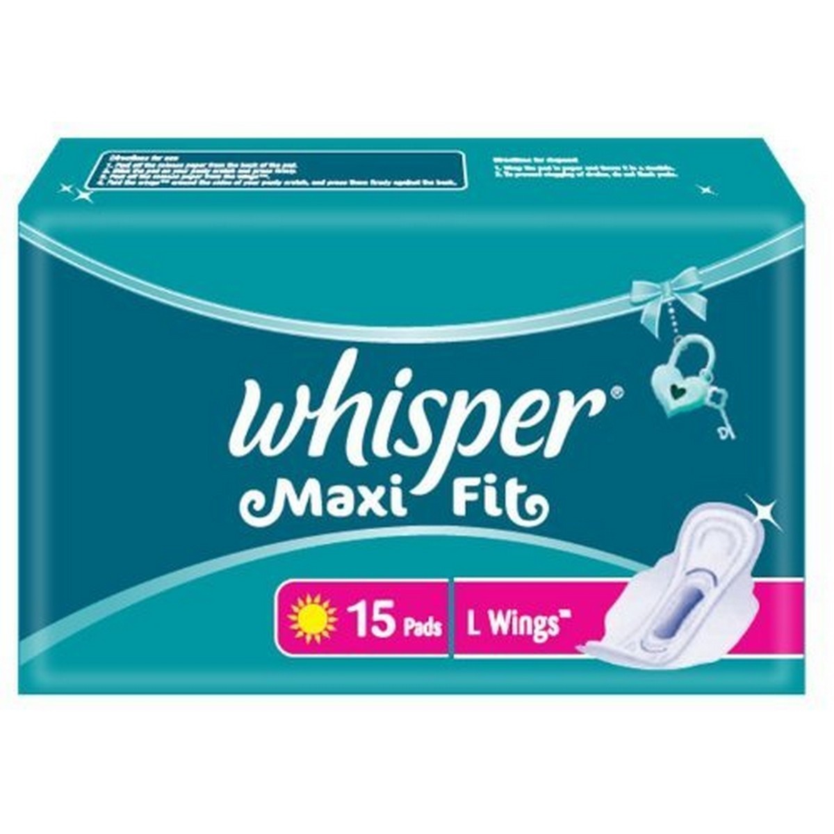 Whisper Sanitary Napkins - Maxi Fit (Large With Wings), 15s