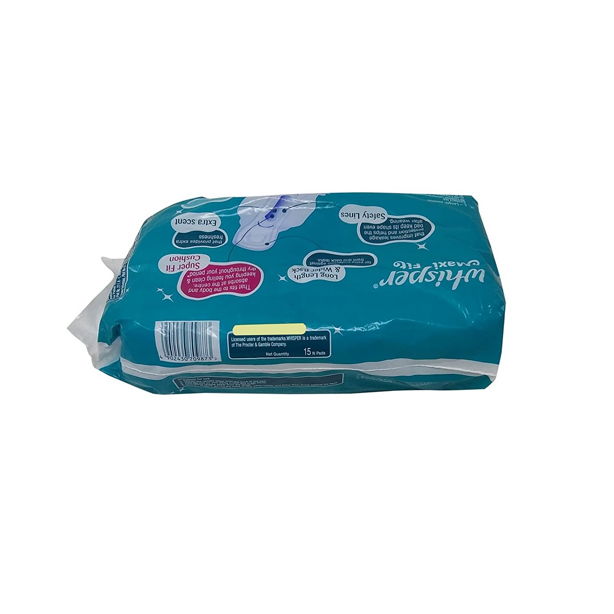 Whisper Sanitary Pads - Maxi Fit L Wings, 15 Numbers Pack