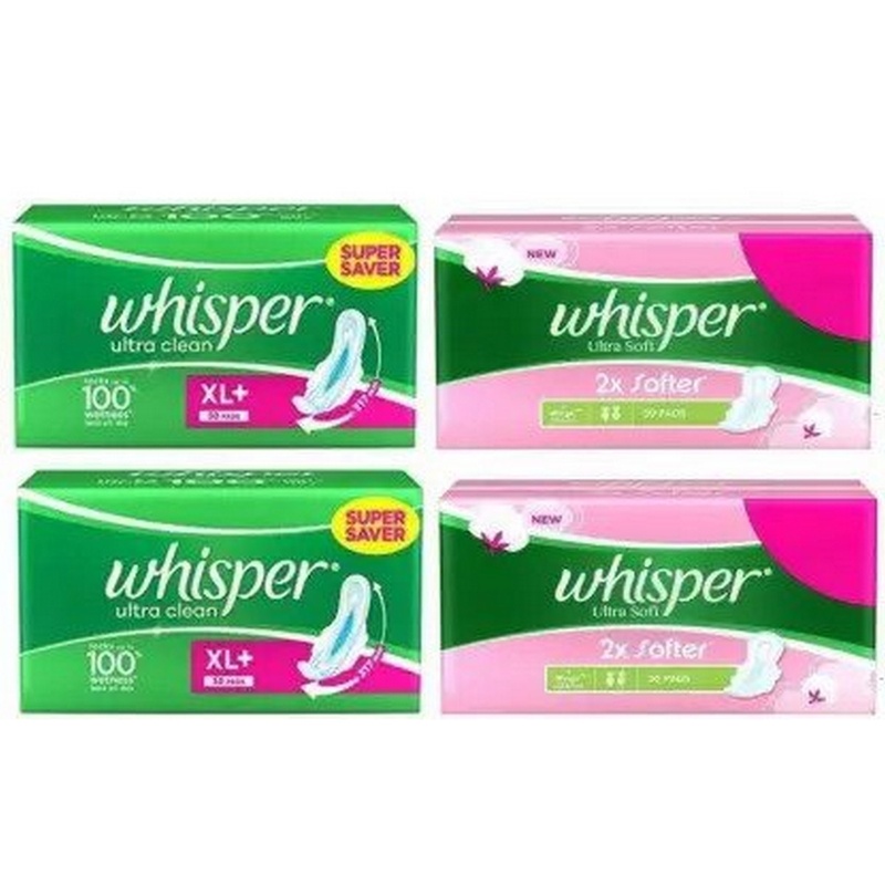 Whisper Ultra Clean And Ultra Soft Sanitary Pads ( 30*4 Pads)