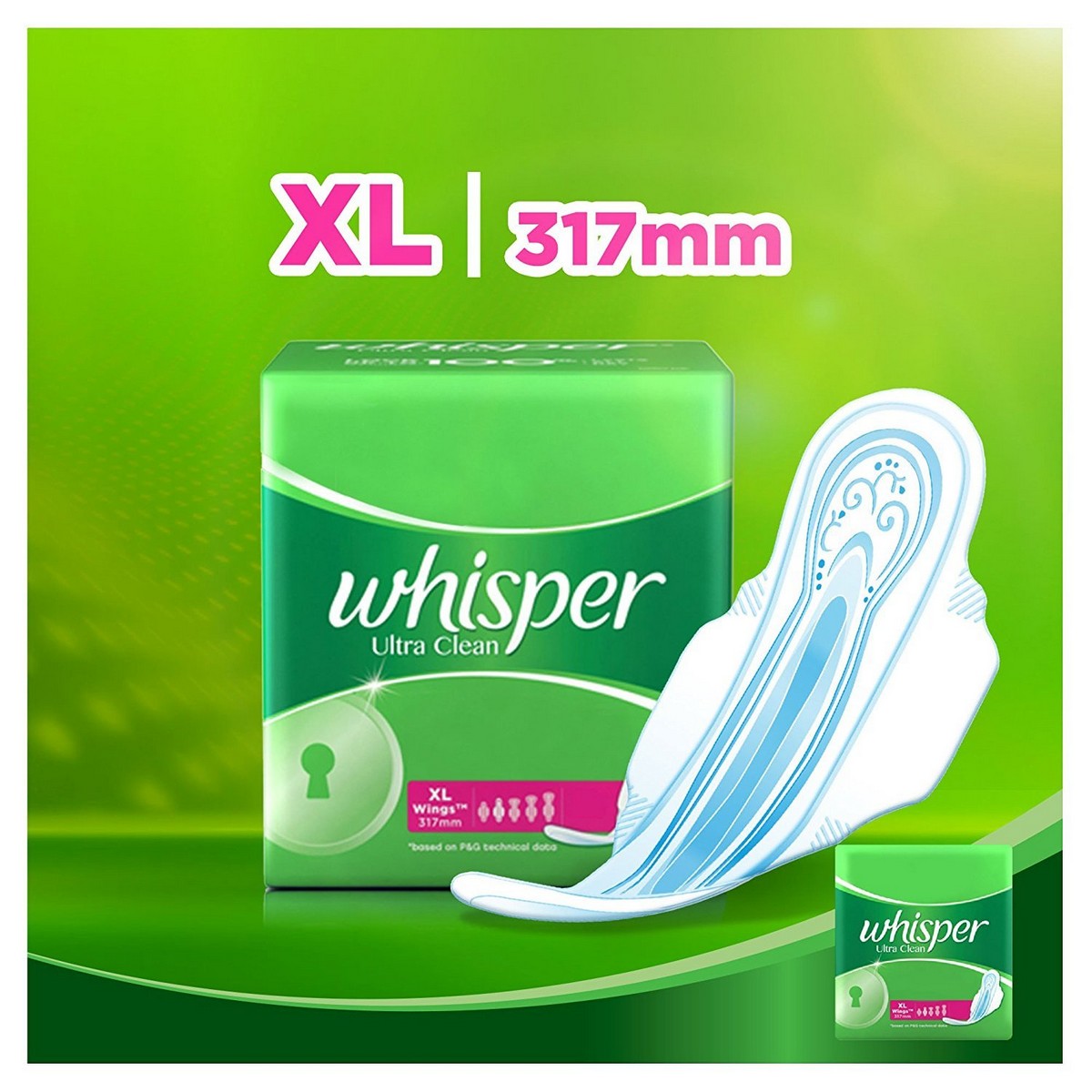 Whisper Ultra Sanitary Pads - 44 Count (Extra Large)