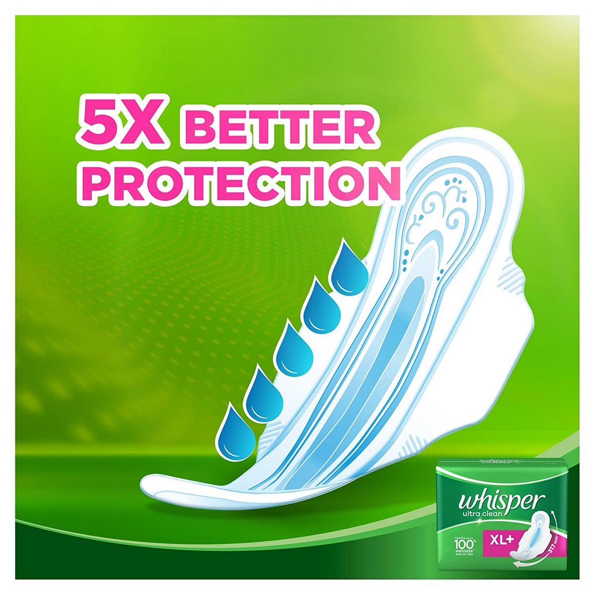 Whisper Ultra Sanitary Pads XL Plus Wings - 15 Count