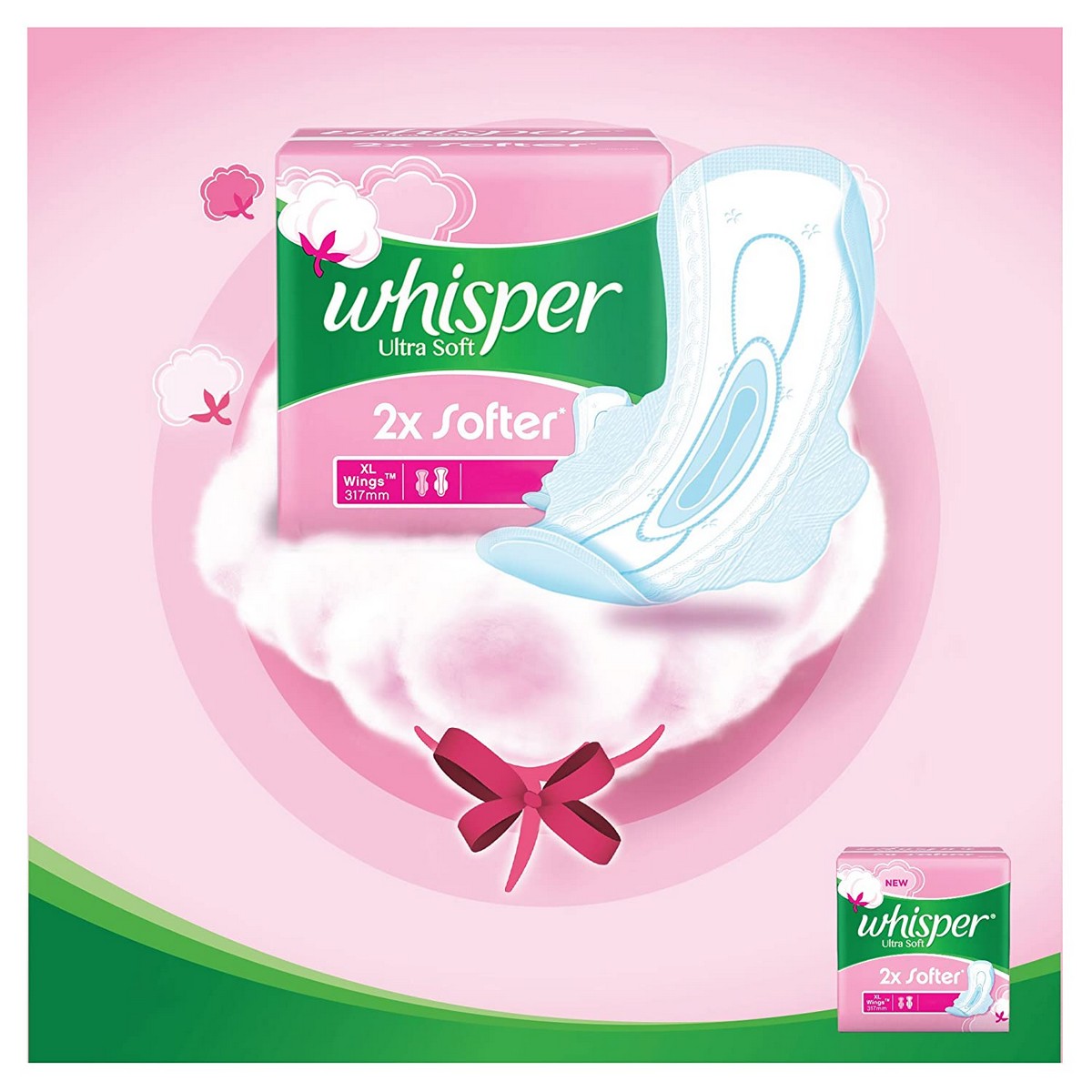 Whisper Ultra Soft Sanitary Pads - 30 Count Extra Large (XL)