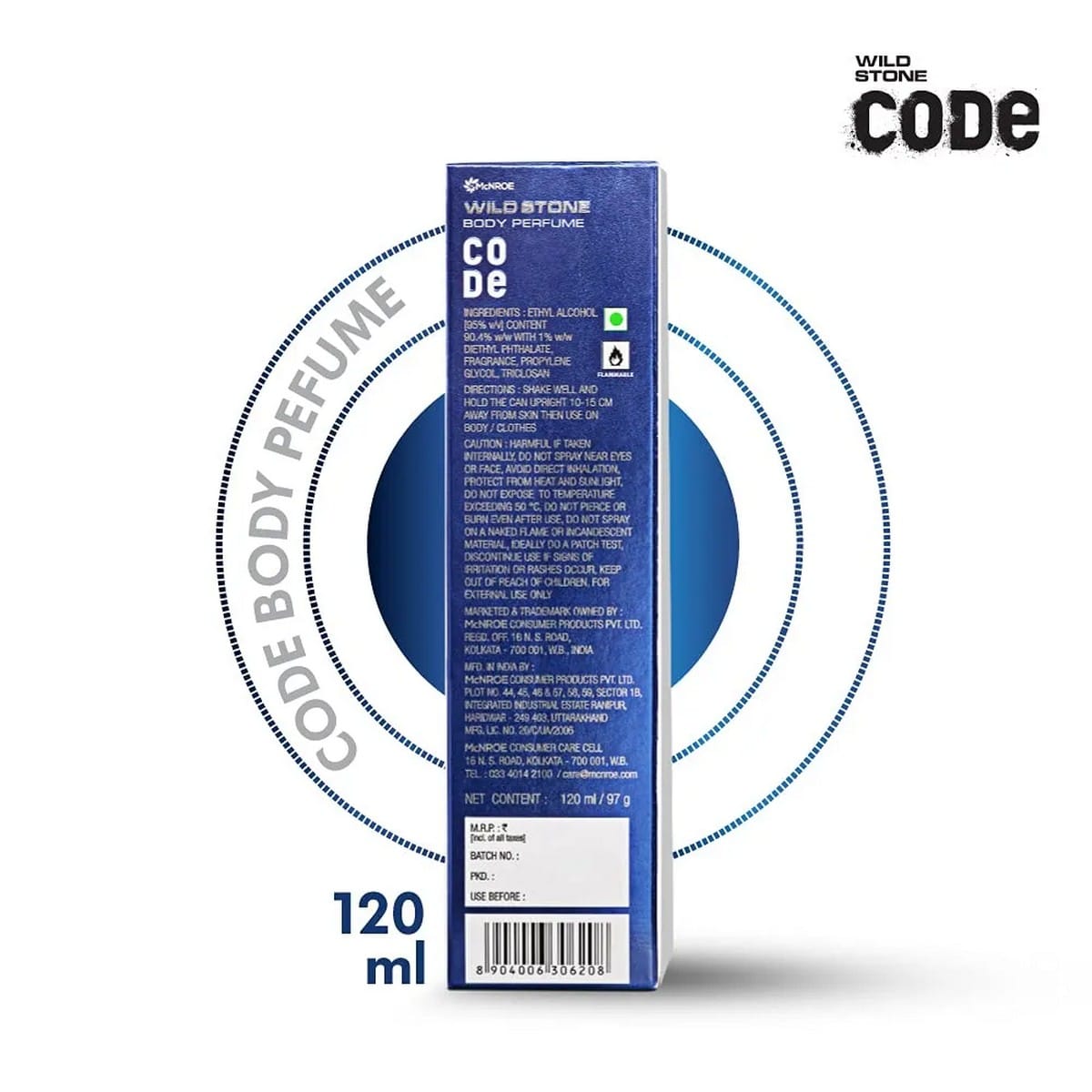 Wild Stone Code Titanium Body Perfume For Men (120ml)