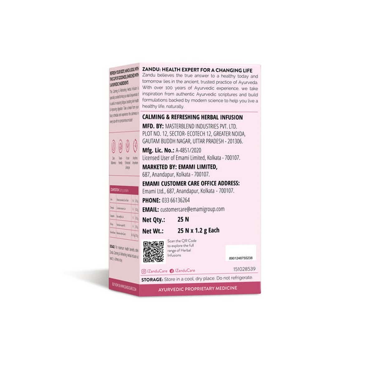 Zandu Calming & Refreshing Herbal Infusion ( 25 Tea Bags)